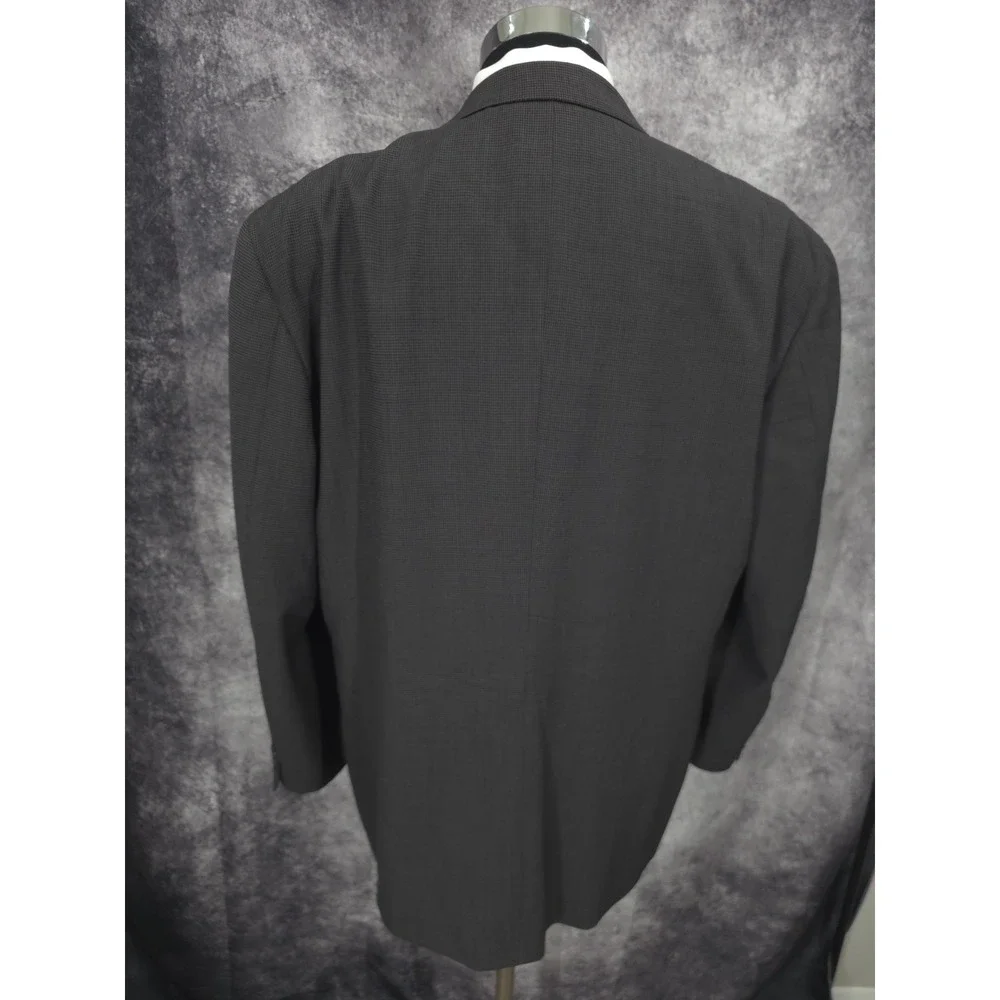 Andrew Fezza 2 Piece Suit Mens 46 L Black Houndstooth Blazer Pants 38X32‎ Wool